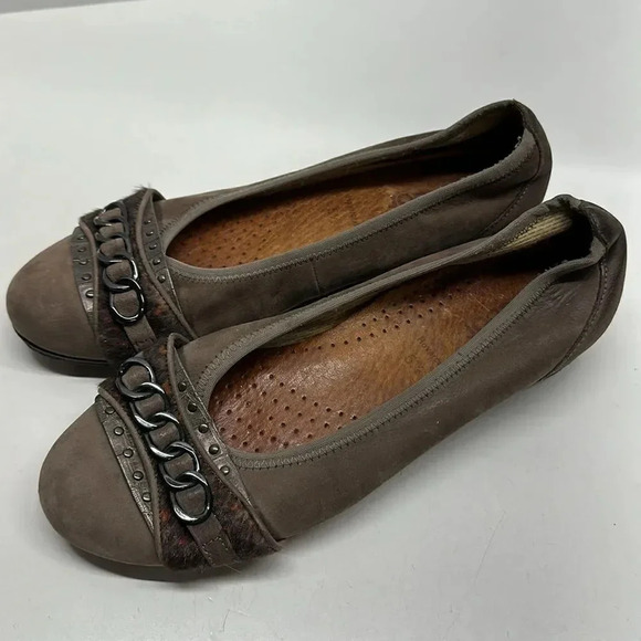 Gabor Ballet Flats Slip On Shoes Round Toe Suede Leather Brown Women's Size 8 - Picture 1 of 10